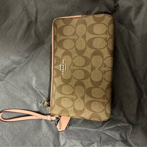 Coach Brown Signature Clutch Wristlet